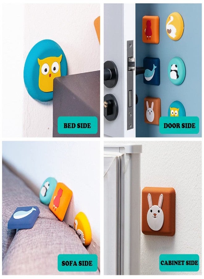 OLWICK مجموعة OLWICK® المكونة من 4 قطع من سدادات الأبواب المصنوعة من السيليكون بتصميم كرتوني، ذاتية اللصق، لحماية الجدران، وسادات امتصاص الصدمات، وأقفال مقابض الأبواب، ووسادات واقية، مقاس 4.3 × 4.3 سم، وزن 15 غرامًا تقريبًا. - Image 4